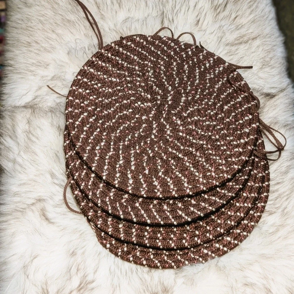 Set of Colonial Mills Chair Pads 100% Olefin Brown